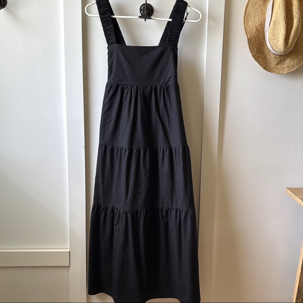Black cross back midi dress